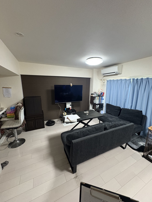施工前リビングテレビ面