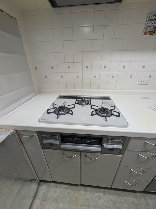 豊中市上新田 マンション ガスコンロ交換後|パロマ リプラ ハイパーガラストップW600