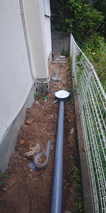 排水　配管　勾配　やり替え.JPG