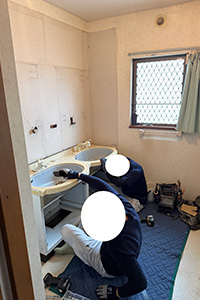 東海市 B様邸-洗面リフォーム施工中01