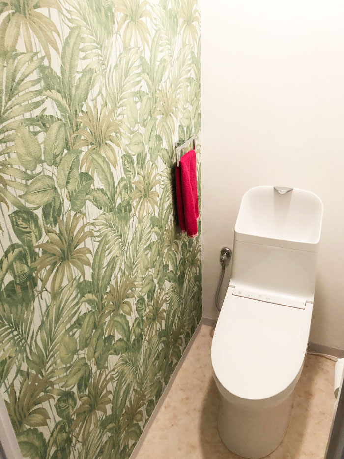 福岡市南区 お気に入りの緑色で彩る爽やかなトイレ