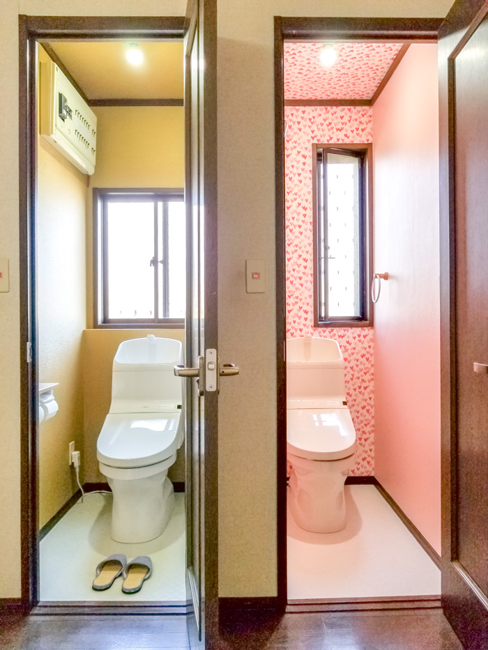 福岡市西区 男女別にデザインを分かりやすく変えたトイレ
