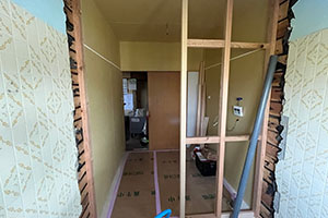 菊池市 S様邸-バスルームリフォーム, 洗面リフォーム施工中03