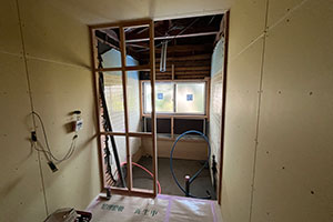 菊池市 S様邸-バスルームリフォーム, 洗面リフォーム施工中04