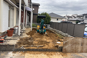 岡崎市 M様邸-エクステリアリフォーム施工中01