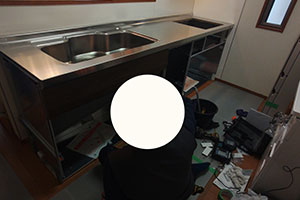 草加市 K様邸-キッチンリフォーム施工中01