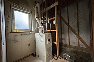 札幌市北区 A様邸-バスルームリフォーム, 洗面リフォーム, 給湯器・エコキュート交換施工中01